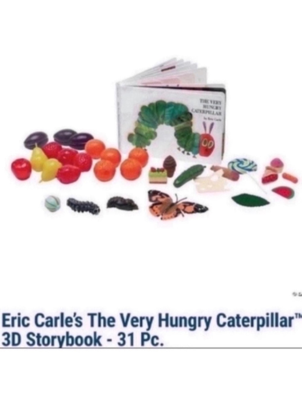 NWT Eric Carle's The Very Hungry Caterpillar 3D Storybook- 31 Pieces